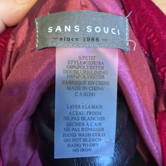 Sans Souci Pink Fuchsia Velvet Plush Double Breasted Blazer Size S - Picture 10 of 10